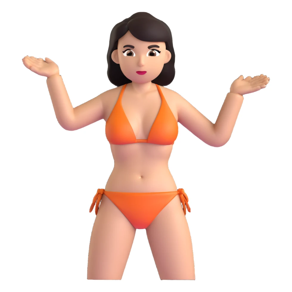 gangster in a bikini, tough expression sticker