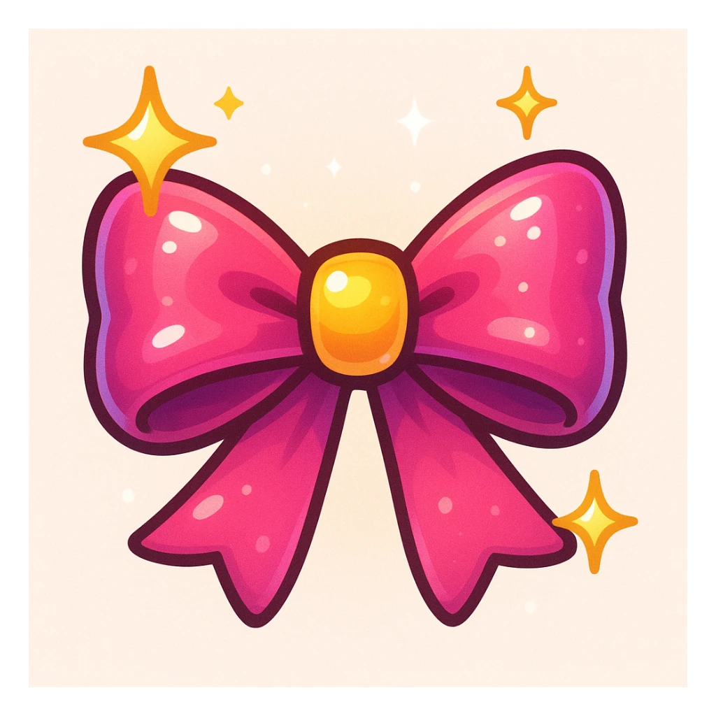 bow emoji, cute and shiny sticker