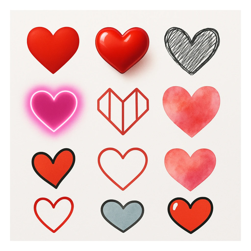 show more heart style sticker