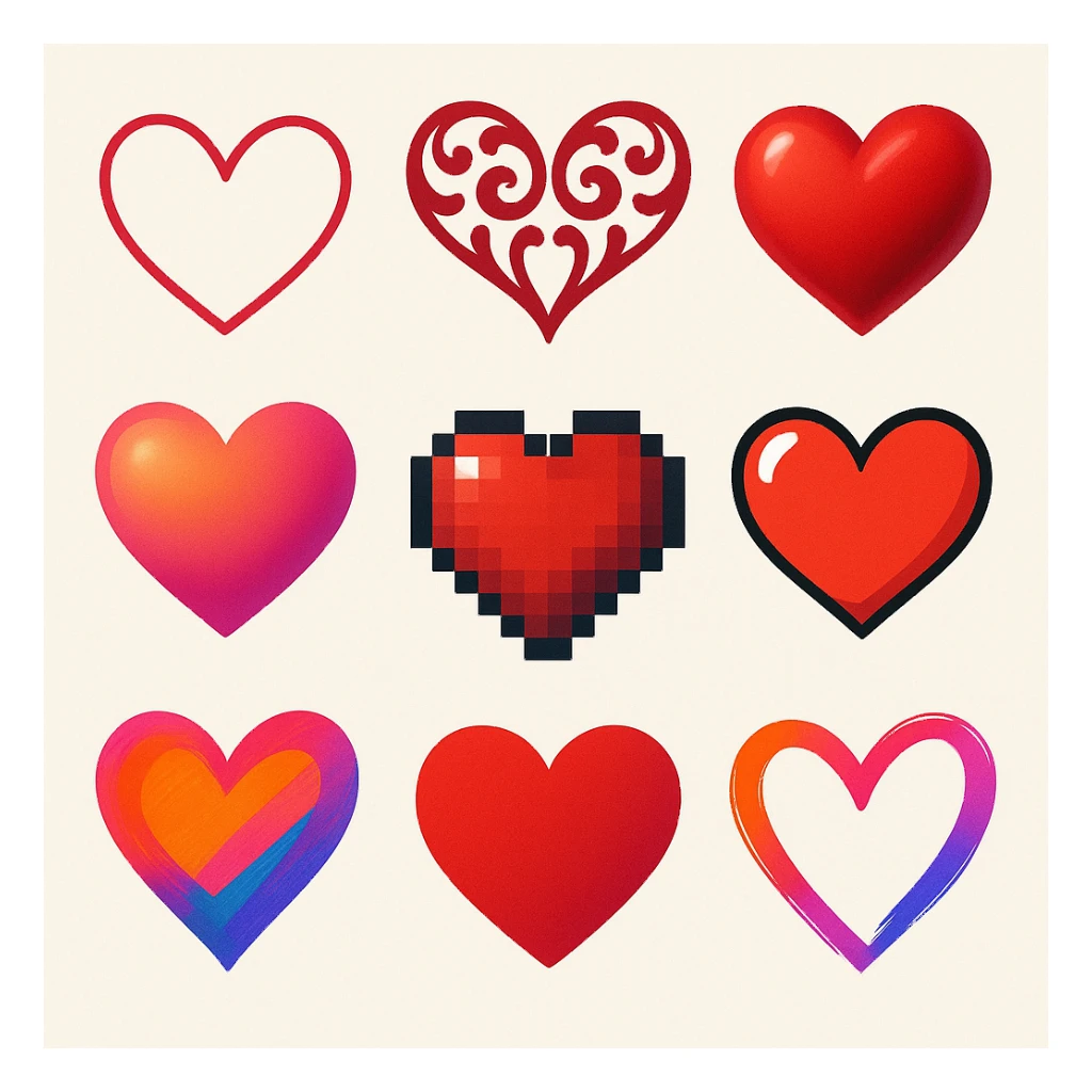 show more heart style sticker