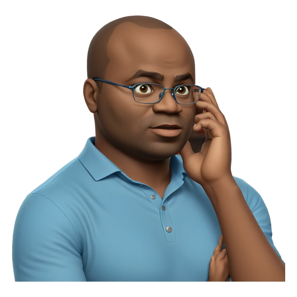 young man in blue shirt sticker