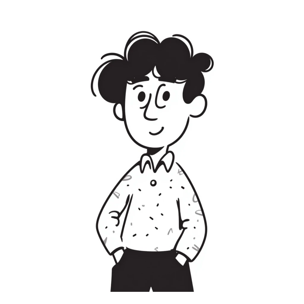 hairy man with a crooked nose sticker