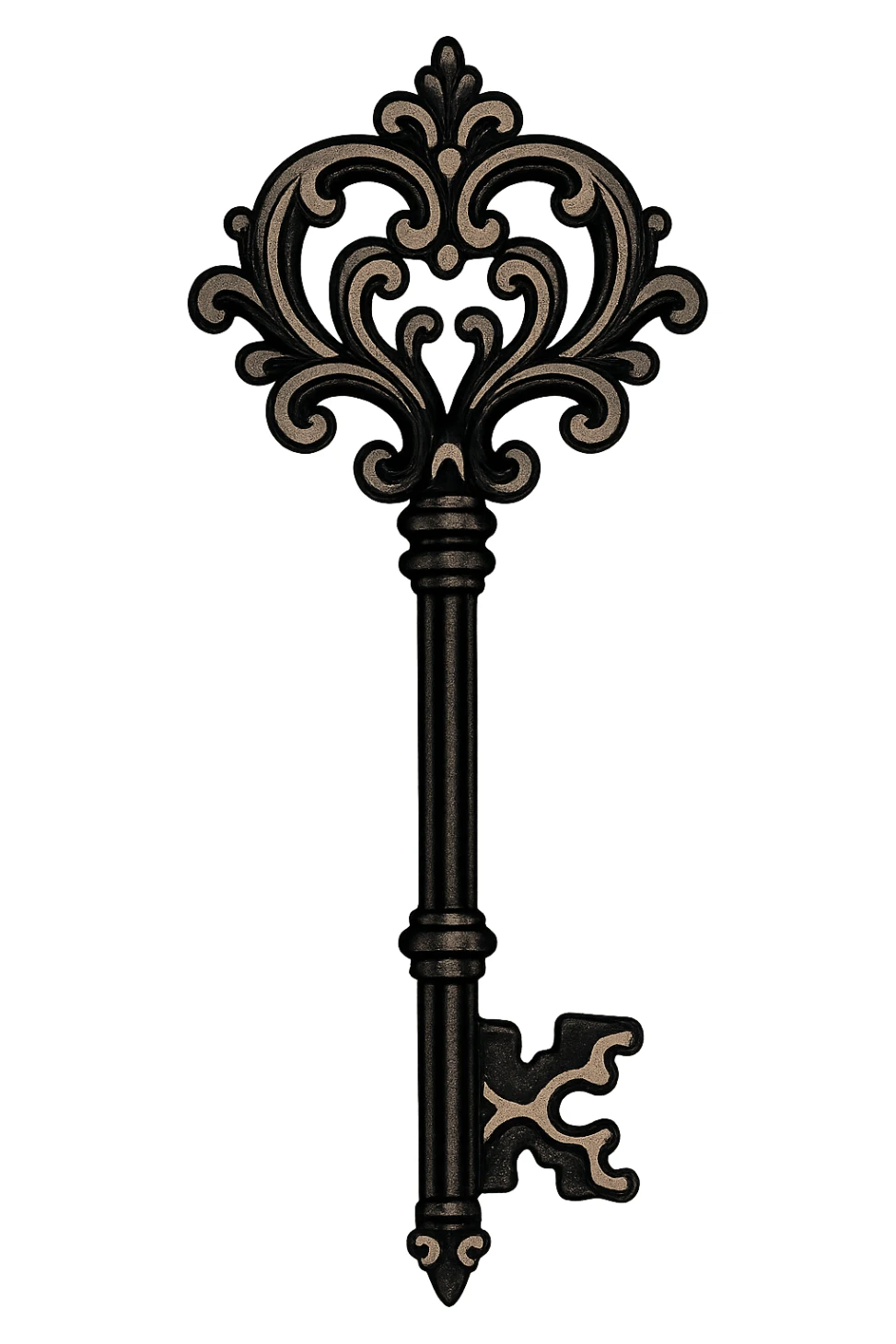black and pink ornate key, no background sticker