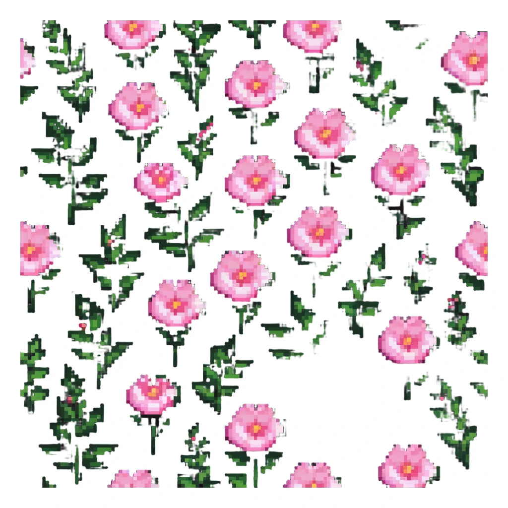unrealistic pink flower sticker
