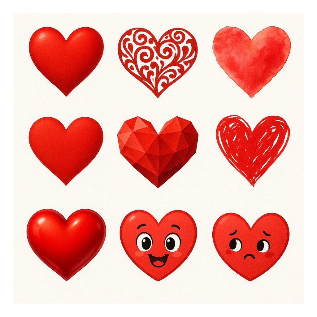 show more heart style sticker