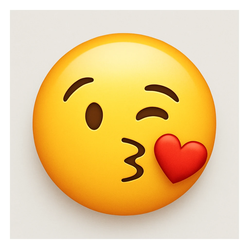 emoji with face blowing a kiss sticker