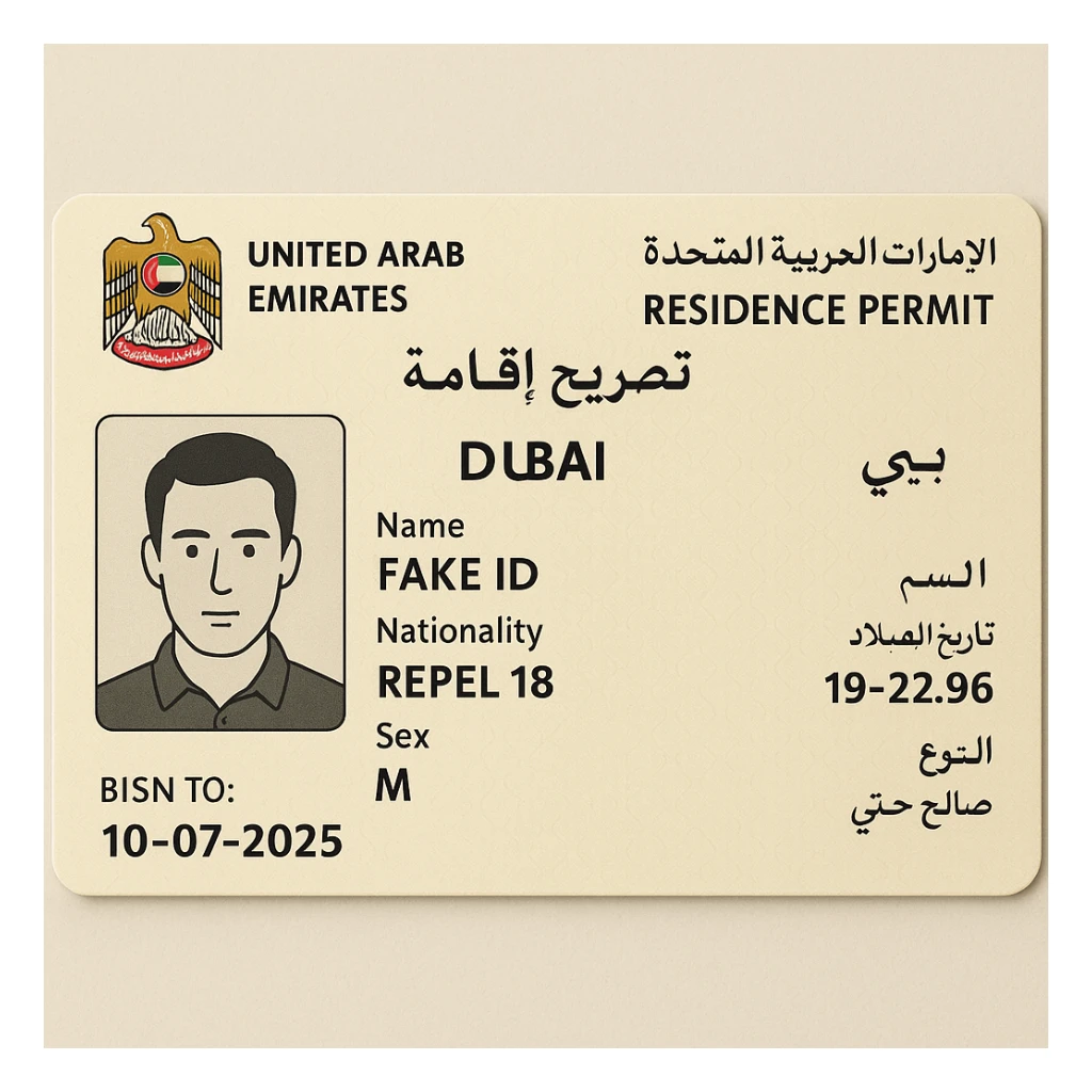 Dubai Residence Permit Card sticker