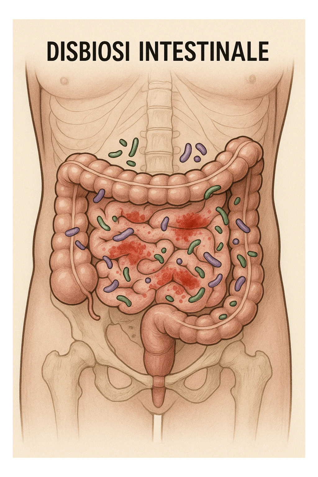 disbiosi intestinale vista anatomicamente sticker