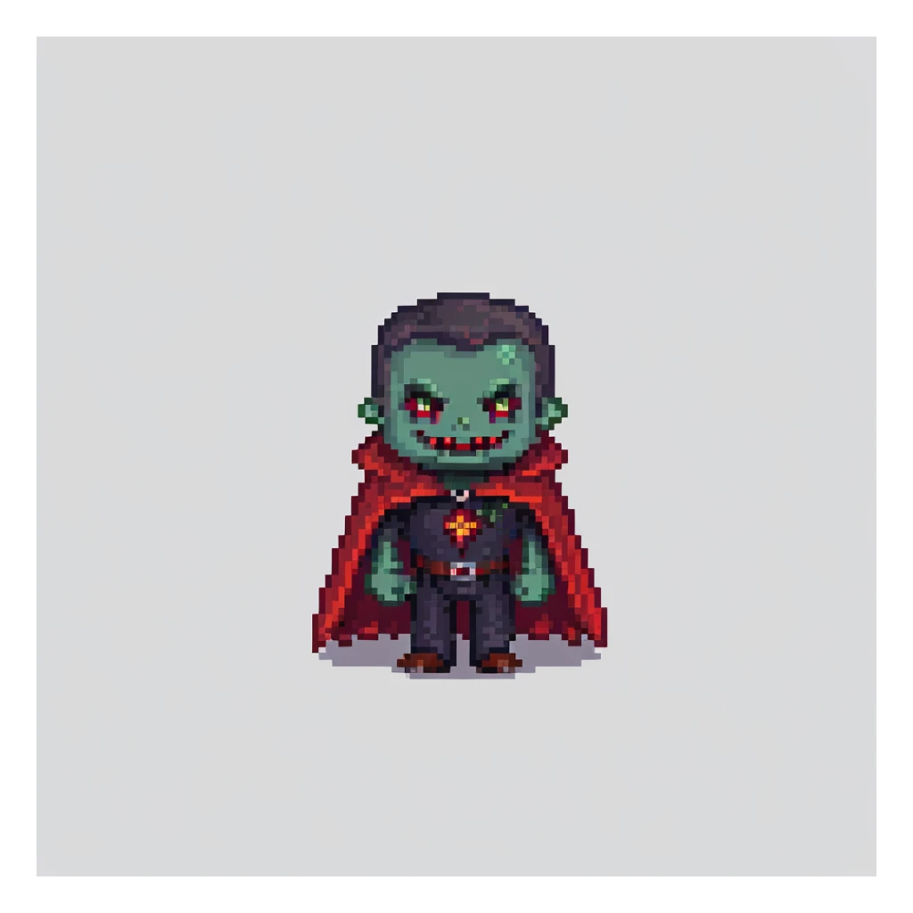 Dracula vampire with cape saying GG, gaming vampire sticker