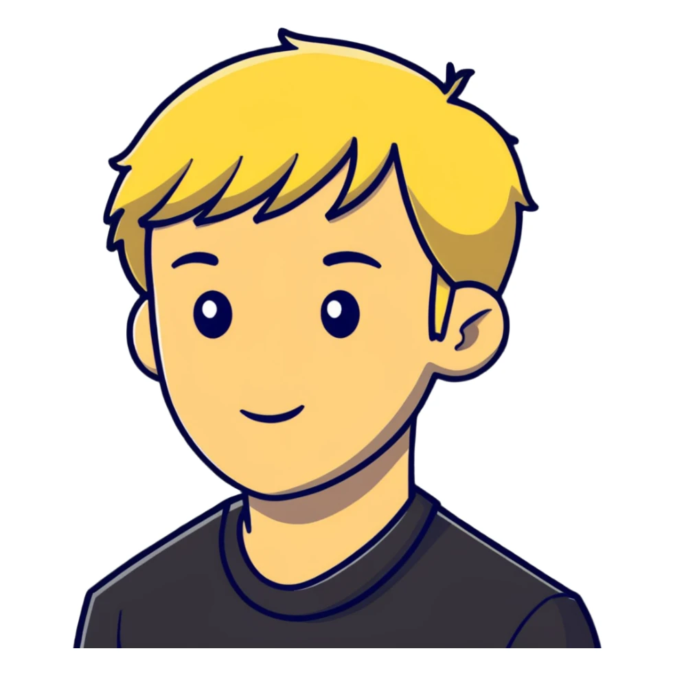 man with blonde hair sticker