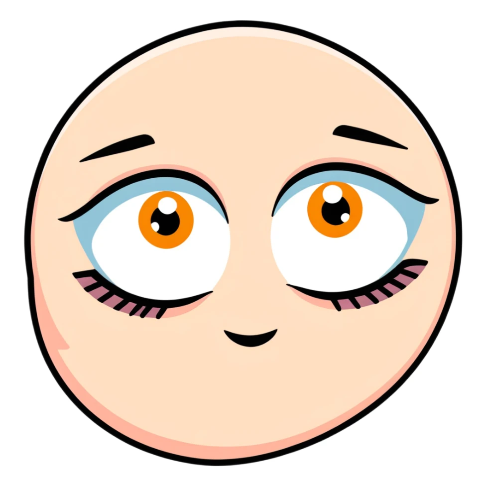 cartoon eye with expressive eyelid and pupil sticker