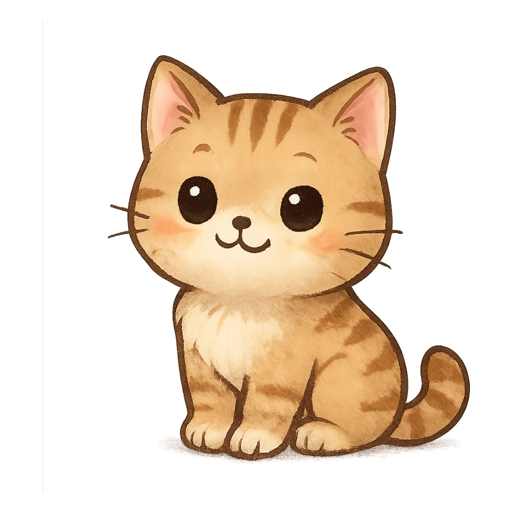 cute cat sitting, charming and adorable, general style sticker