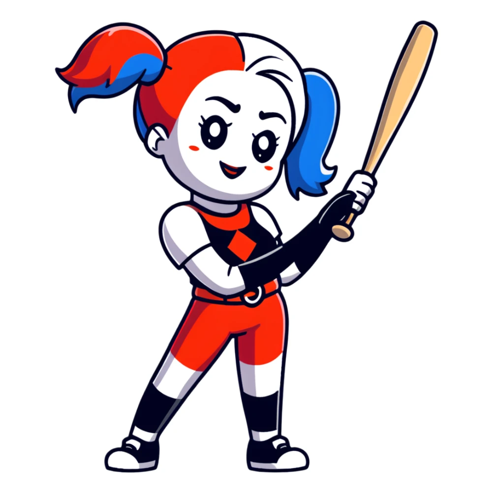 Harley Quinn with her baseball bat sticker