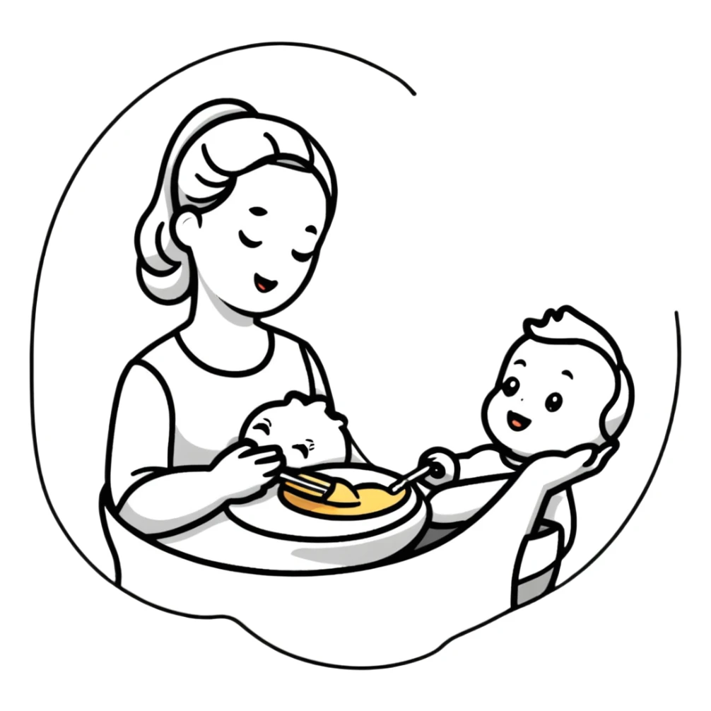 mom feeding baby sticker