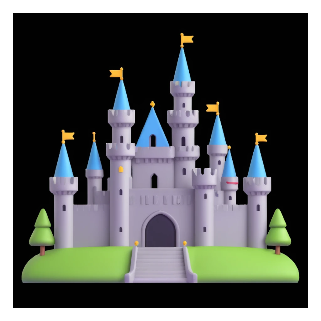 king and queen, castle background sticker