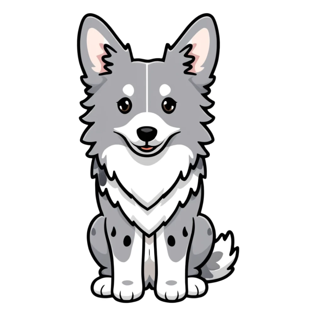 Grey spotted Merle Border Collie dog full body sticker