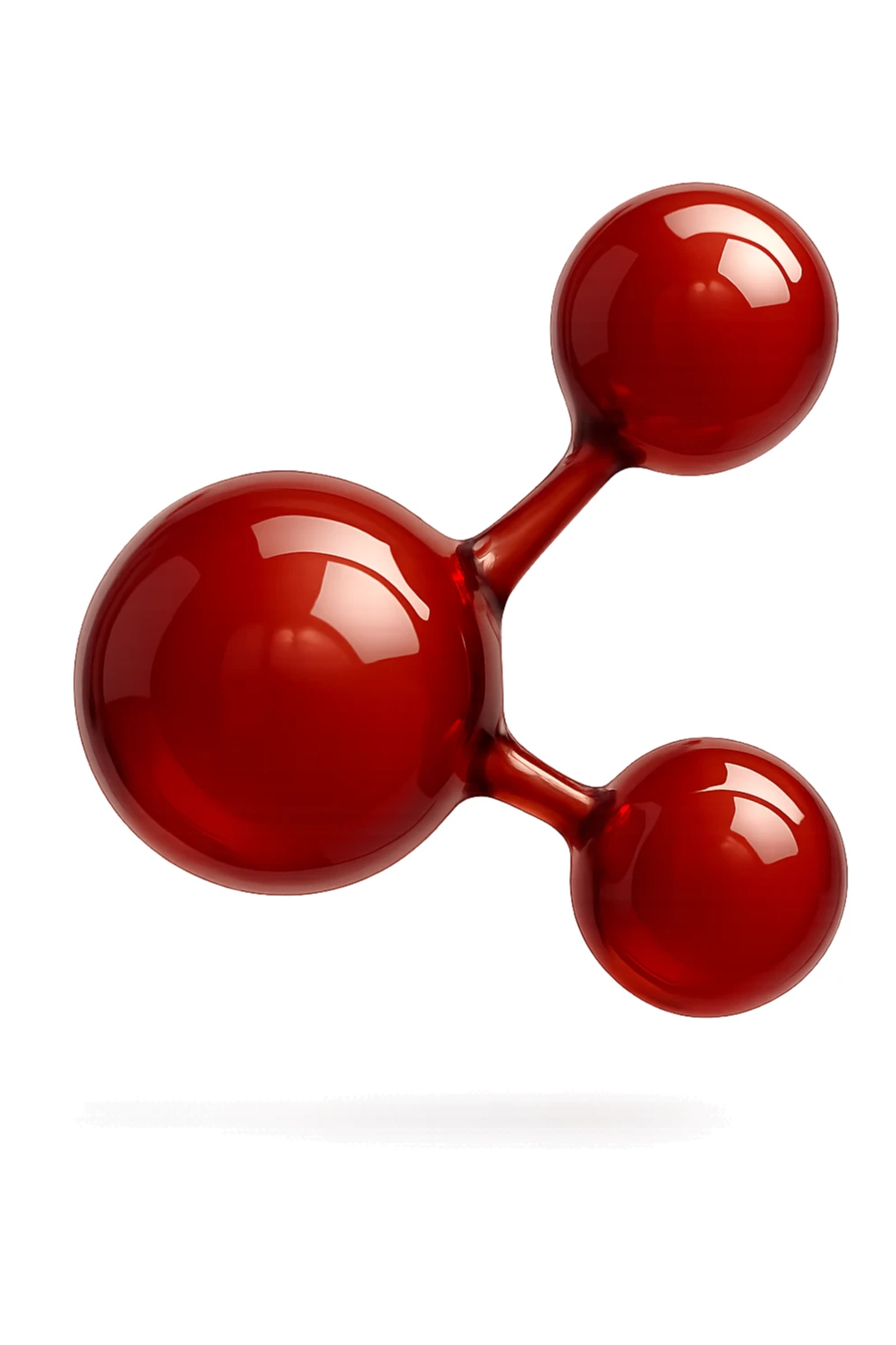 molecola chimica rossa 3d sticker