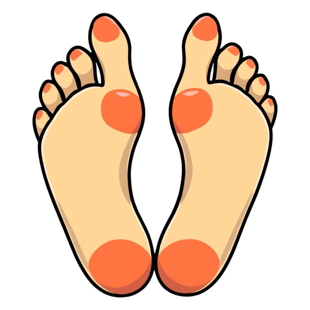 cartoon foot with toes spread apart sticker