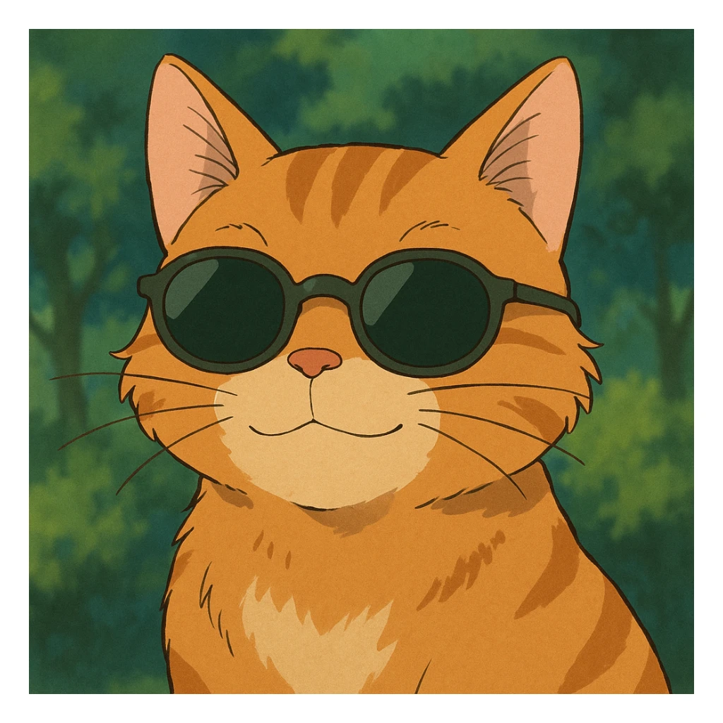 Cat wearing sunglasses sticker