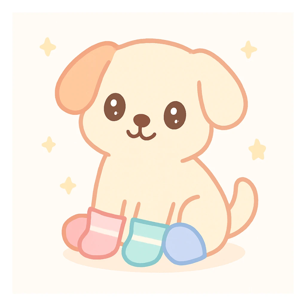 dog wearing socks sticker