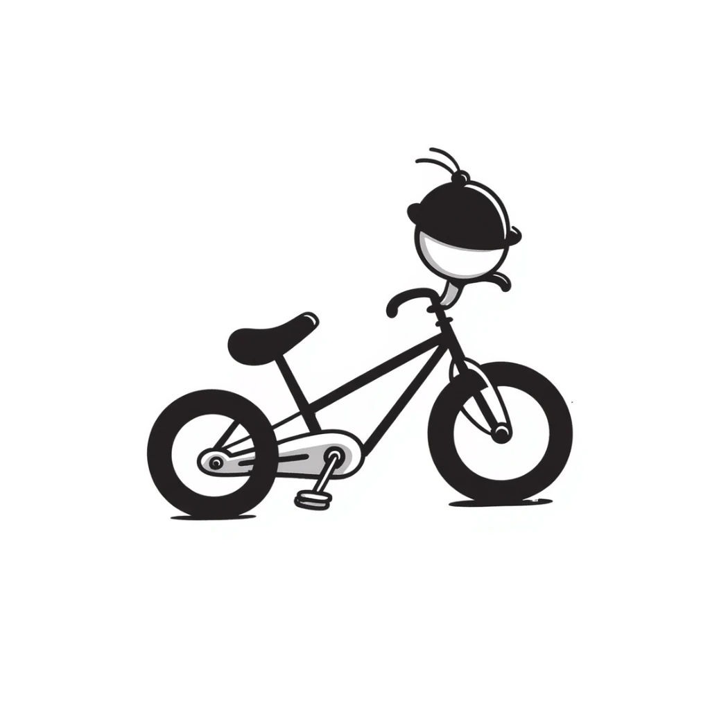 Hand-drawn bicycle with bell sticker