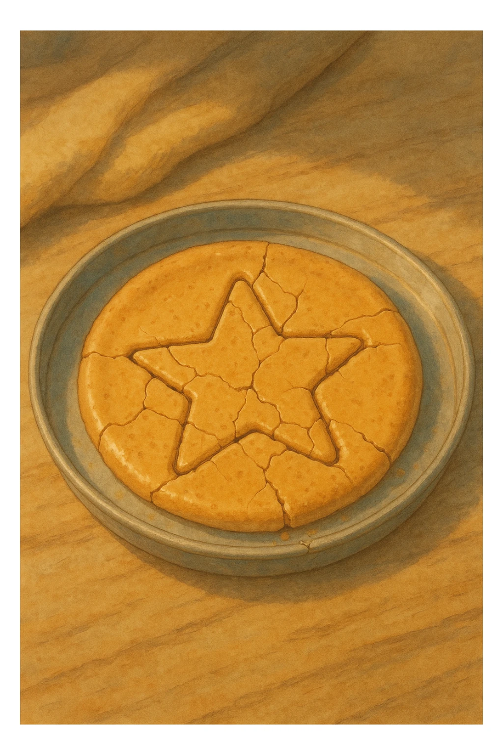 dalgona candy with star shape, cracked candy, inspired by Squid Game, ghibli style sticker