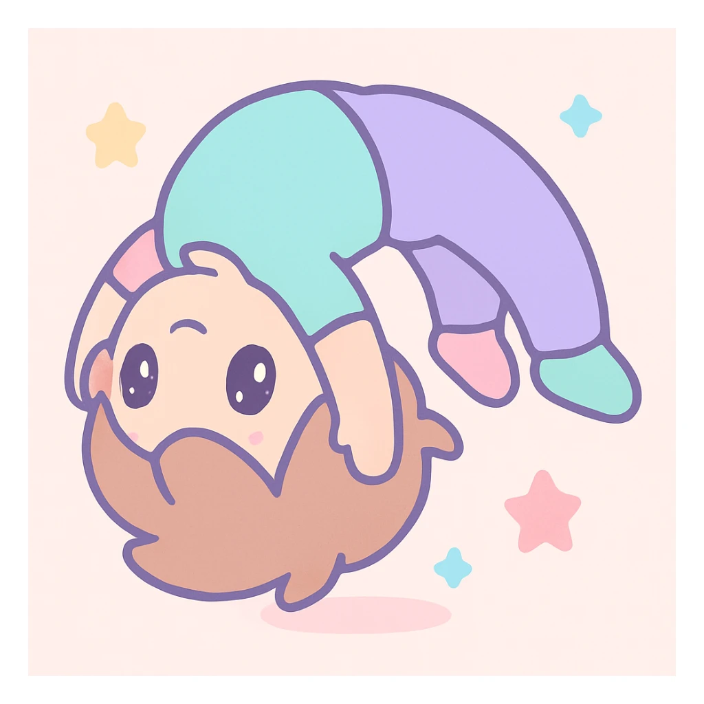 a child doing a backflip, kawaii style sticker