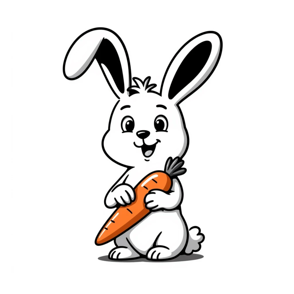 Easter bunny ears and carrot sticker
