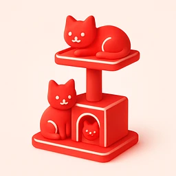 cats relaxing in a vertical playhouse