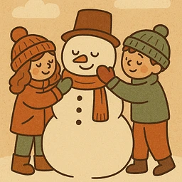 people making a snowman