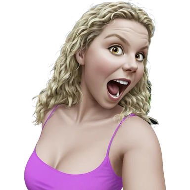 blonde girl with open mouth sticker