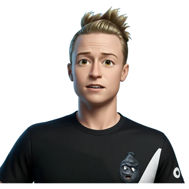 realistic boy in black shirt sticker