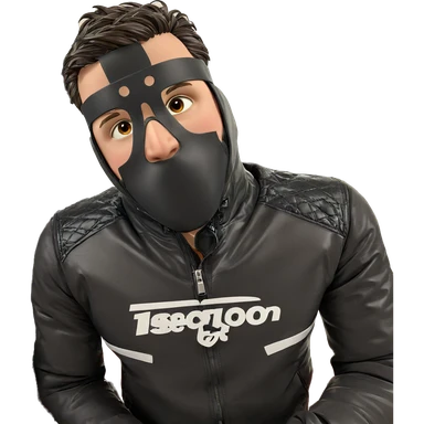 masked boy in jacket sticker