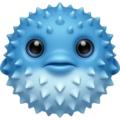 A strong blue puffer fish with a black beine that says his name doodle sticker