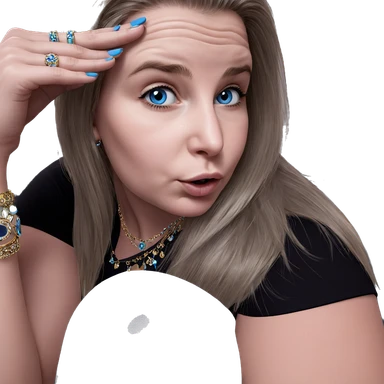 blue eyed girl with jewelry sticker