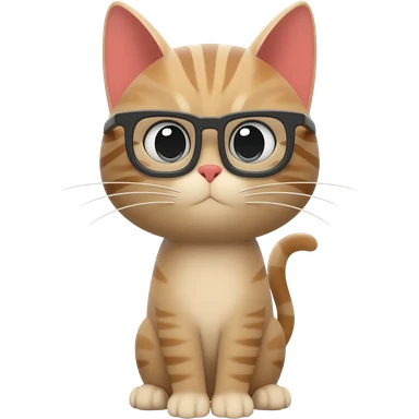 cat with glasses  sticker