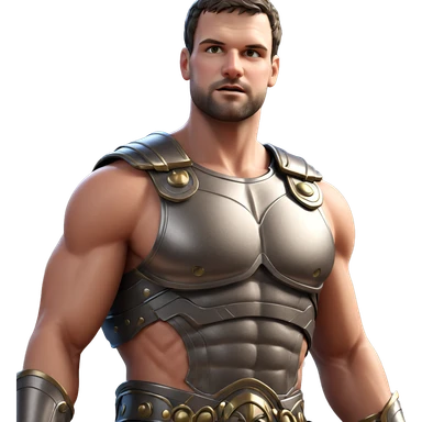 muscular boy in armor sticker