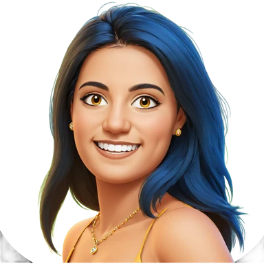 smiling girl with jewelry sticker