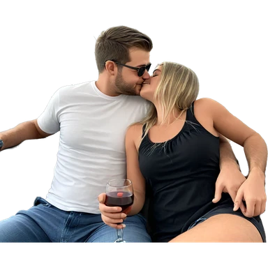 couple enjoying a romantic moment sticker