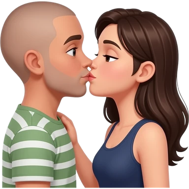 Brunette kissing her shaved  boyfriend sticker