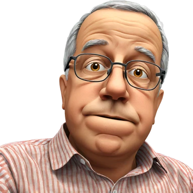 old man with glasses portrait sticker