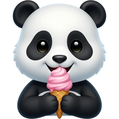 Panda eating ice cream sticker