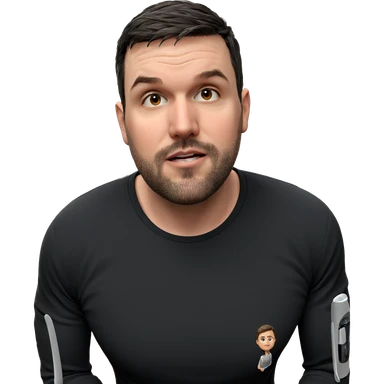 male in black shirt indoors sticker