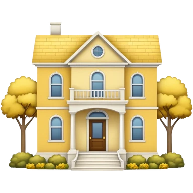 Yellow and white house  sticker