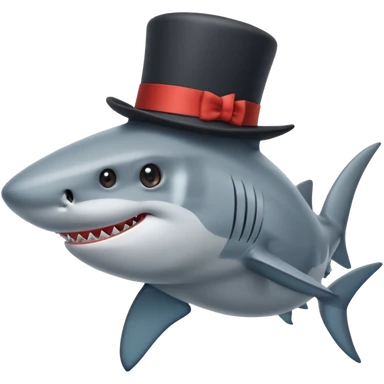 Shark with a top hat sticker