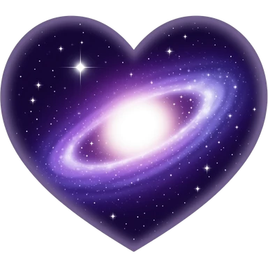 Purple heart galaxy sticker