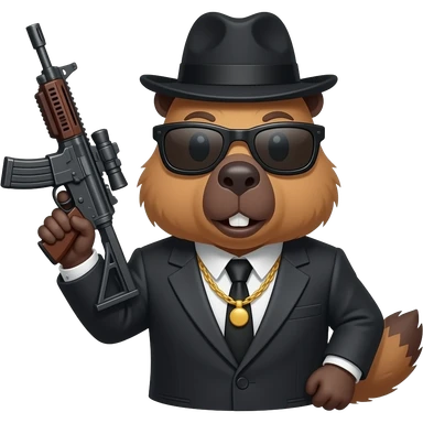 Gangster Capybara with rpg sticker