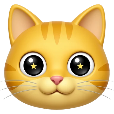 Gato amarillo con ojos estrellas sticker