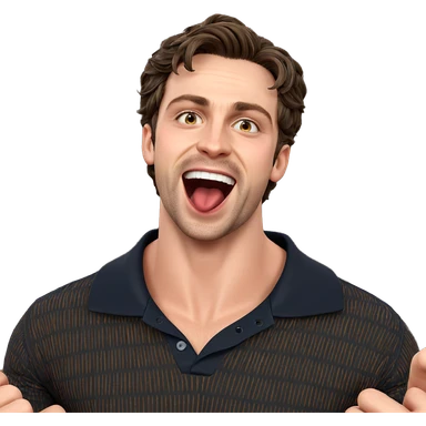 playful boy with open mouth sticker