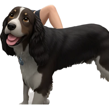 girl with her dog sticker